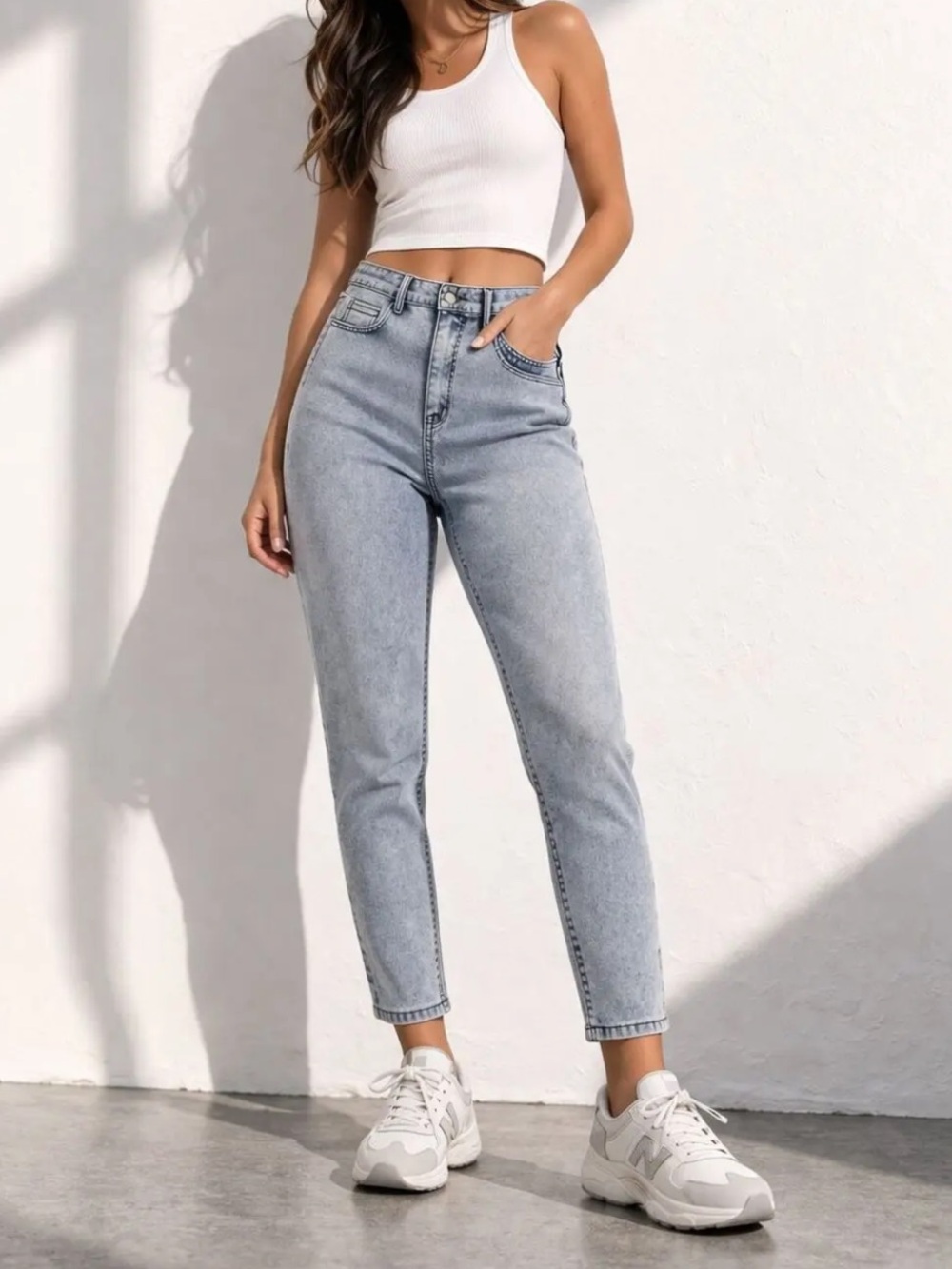 High-Rise Jeans, light wash